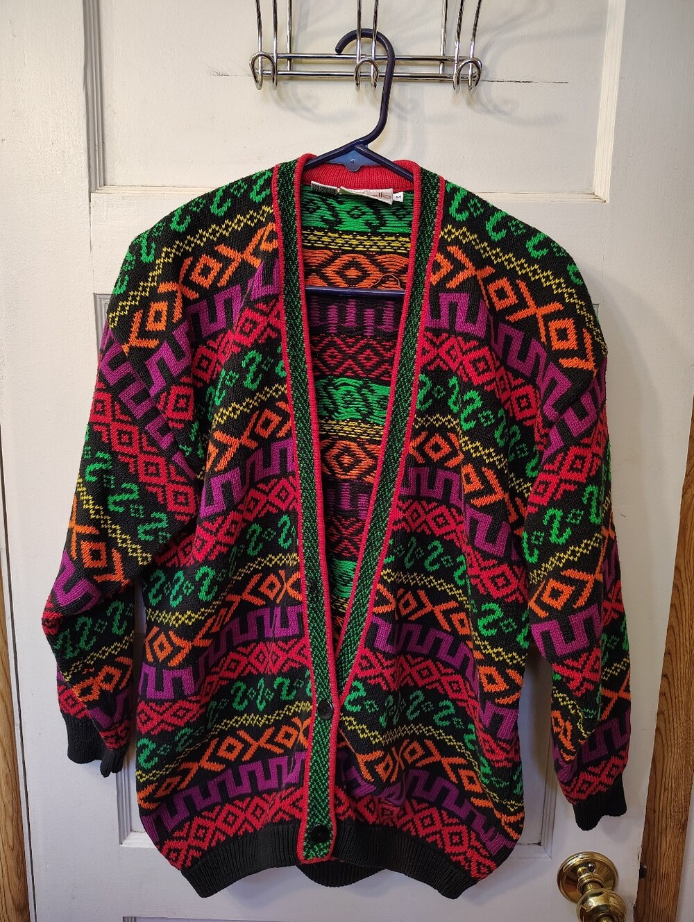 Rafaella Vintage 90s Multicolor Patterned Kint Sweater "M"